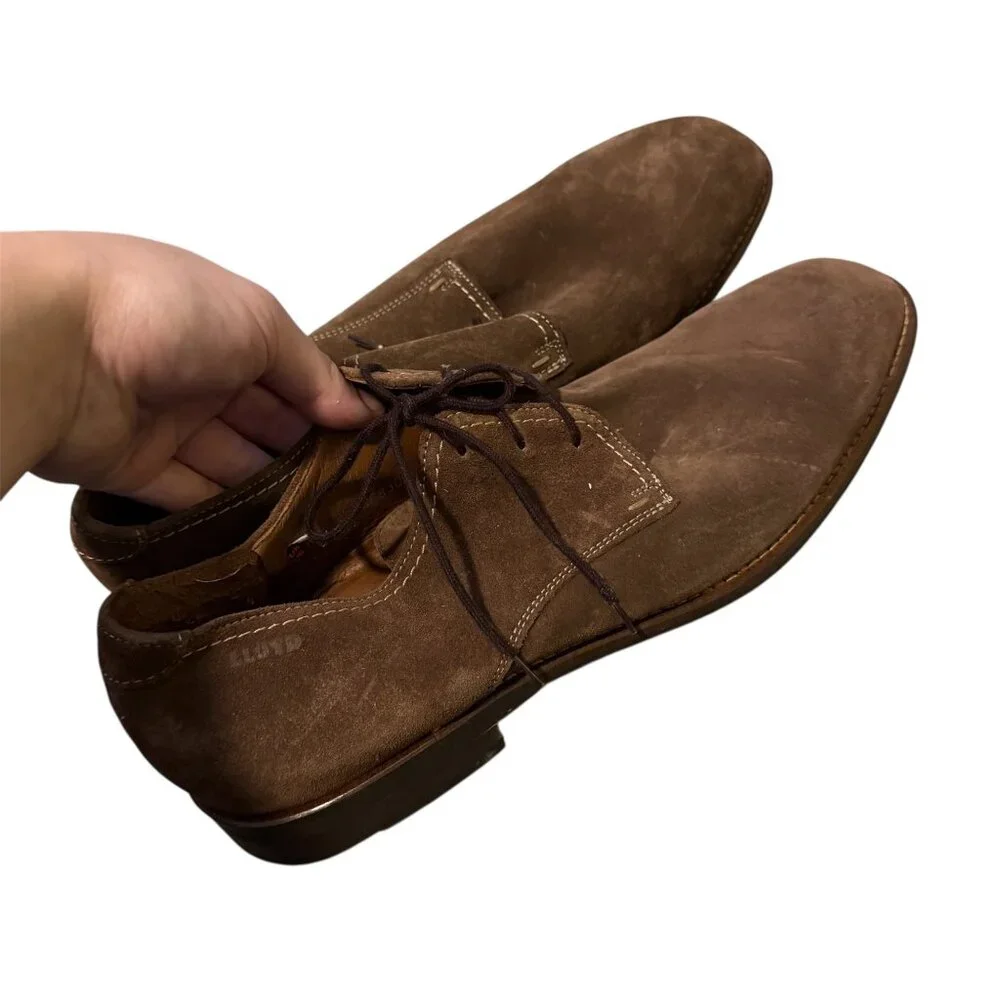 HEL by LLoyd Mens Leather Size 10 Brown Derby Loafer